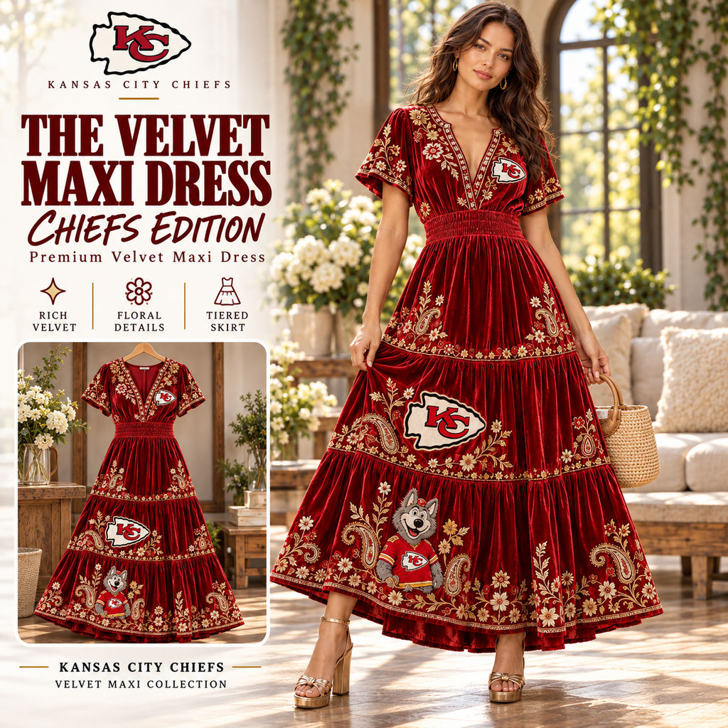 KCC Premium Embroidered Velvet Maxi Dress PTKL