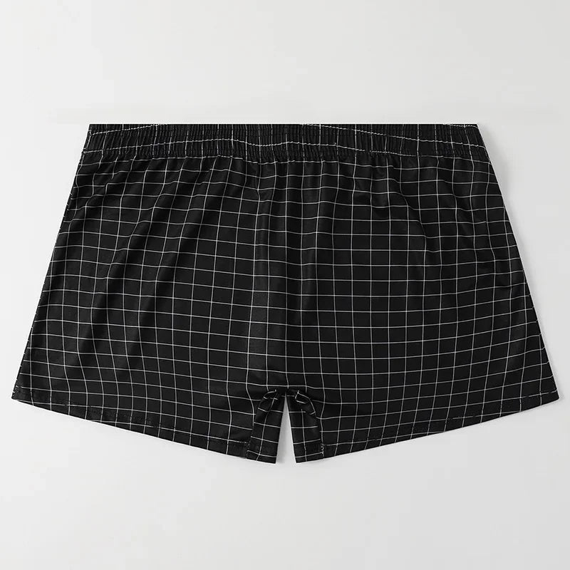 4-Piece Set Of Plaid Printed Elderly Aro Pants Casual And Loose Men's Boxer Shorts Comfortable And Breathable Underwear